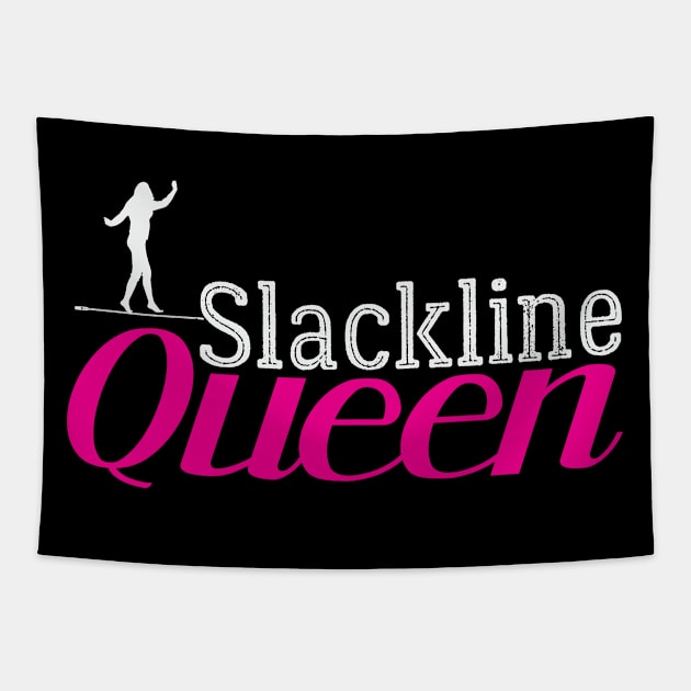 Slackline Girl Slacklining Queen Artist Tapestry by DesignatedDesigner