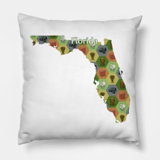 Florida State Map Board Games Pillow