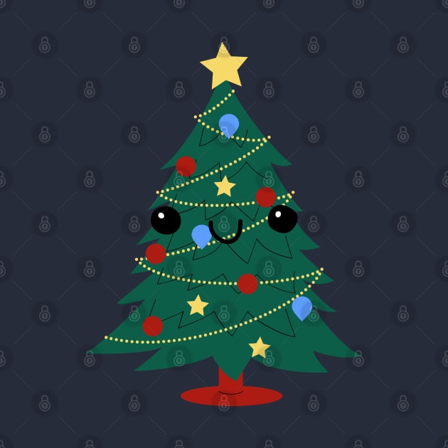 Cutey Face Decorated Christmas Tree by Bearious