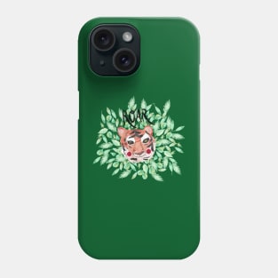 Hear me roar! Jungle Tiger Watercolor with “ROAR” in handlettering Phone Case