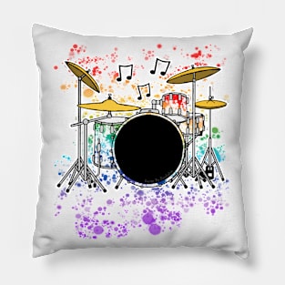 Drum Kit Rainbow Colours Drummer Musician Pillow