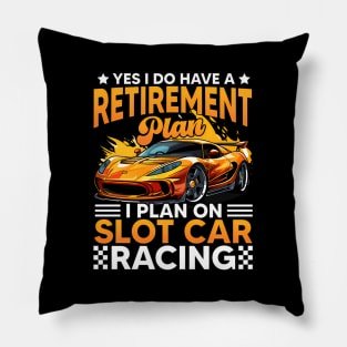Slot Car Racing Retiret Plan Race Track Racer Pillow