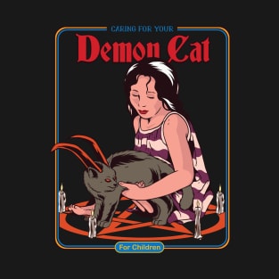 Caring for your Demon Cat - Vintage Parody T-Shirt