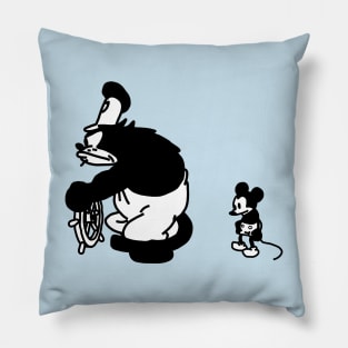 Steamboat Willie with Angry Cat and Sad Mouse Pillow