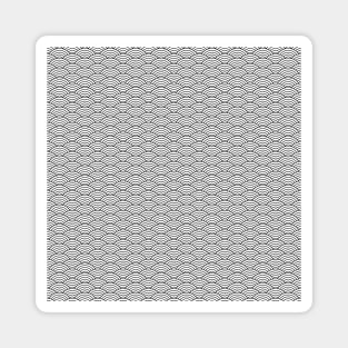 Japanese Seigaiha Black and White Pattern Magnet