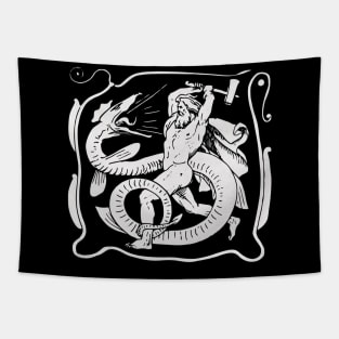 Thor Jörmungandr Battle Ragnarök Tapestry