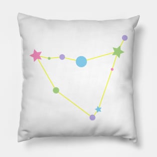 Capricorn Zodiac Constellation in Rainbow Pastels Pillow