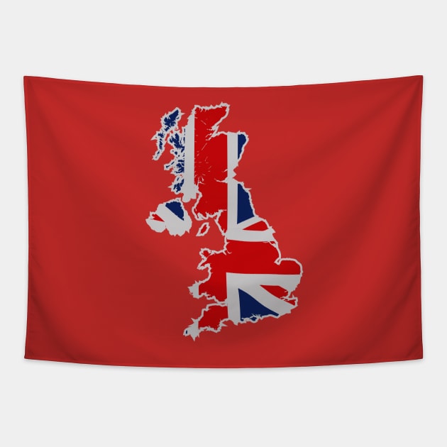 Great Britain (White Outline) Tapestry by Sharkshock