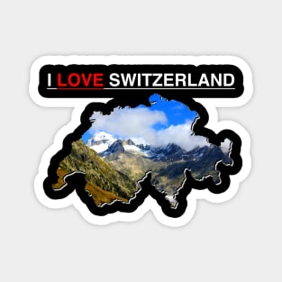 I Love Switzerland Map Mountains Magnet