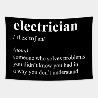 Funny Electrician Definition Electrical Engineer Gift Tapestry