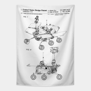 Mars Exploration Rover Patent Black Tapestry