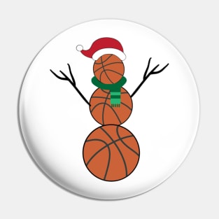 Basketball Snowman Pin