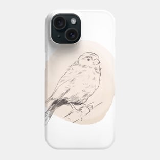 Hand drawn illustration of canary bird Phone Case