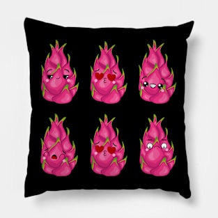 cute funny dragon fruit expressions Pillow