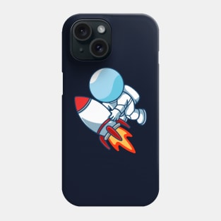 Astronaut Riding a Rocket Phone Case