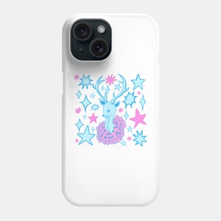 Mid-Century Deer - Pastel Blue & Pink Phone Case