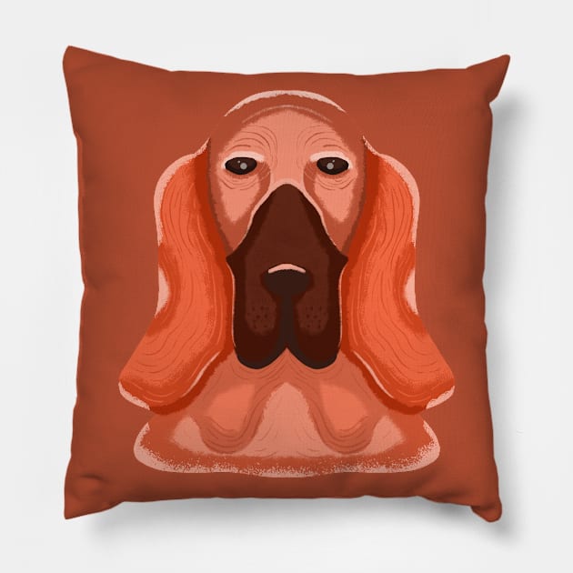 Bloodhound dog Pillow by happymonday