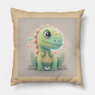 Der liebe hellgrüne Dinosaurier Pillow