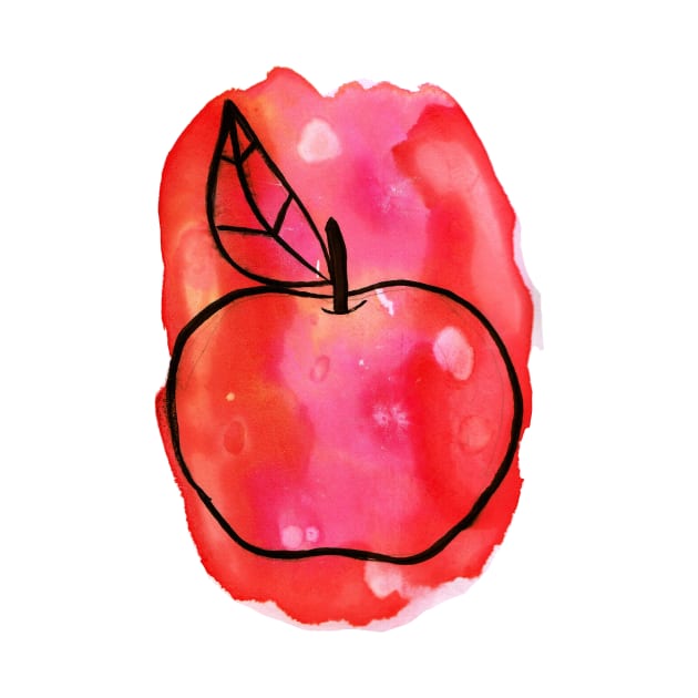 Red Apple Watercolor by saradaboru