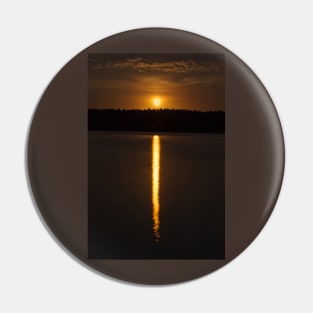 Night landscape of moon rise over calm lake Pin