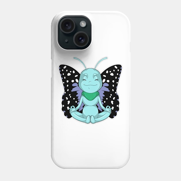 Butterfly at Yoga Stretching Legs Phone Case by Markus Schnabel