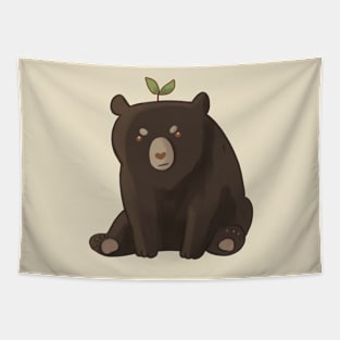 Cute black bear illustration Tapestry