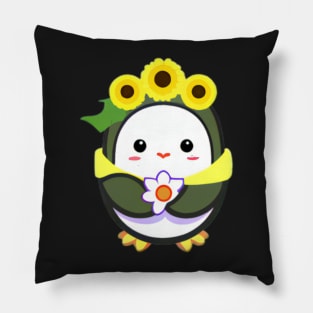 Cute Sunflower Penguin Pillow