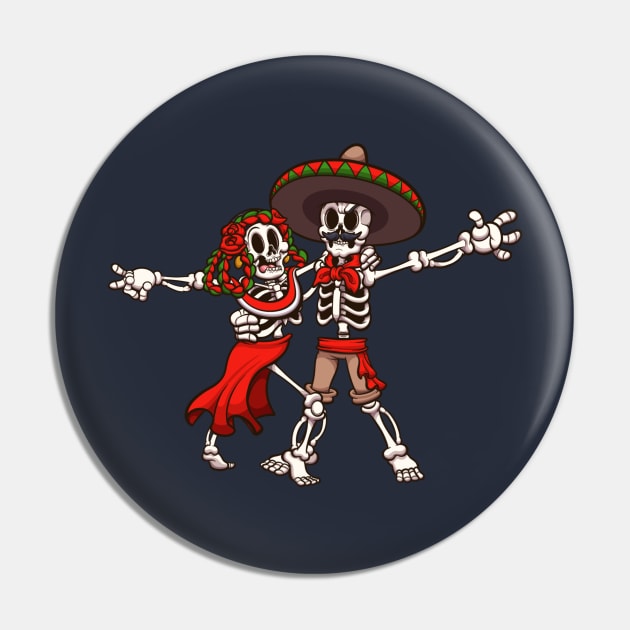 Mexican Skeletons Rumba Dance Pin by TheMaskedTooner