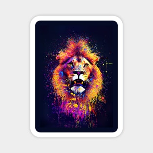 Splatter Paint Lion Magnet