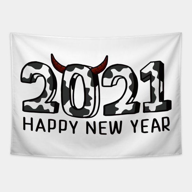 Happy New Year 2021 Tapestry by Mako Design 