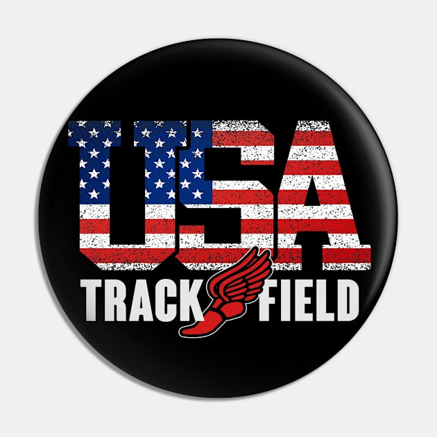 Vintage USA Track And Field Running Athletics American Flag Pin by justiceberate