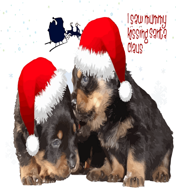 Holiday Ready Rottweilers A Puppy First Christmas Kids T-Shirt by taiche