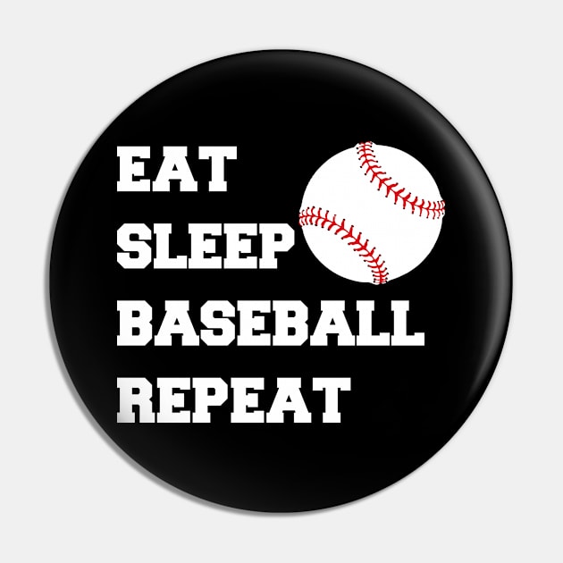 Eat Sleep Baseball Repeat Pin by Color Fluffy