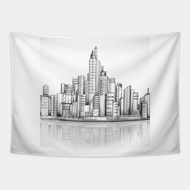 New York Sketch Tapestry by MajorCompany