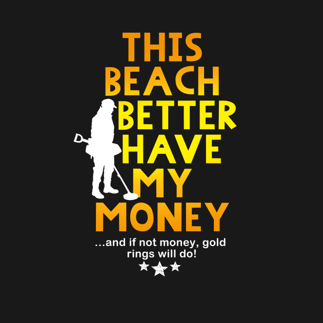 Beach metal detecting t-shirt by Diggertees4u