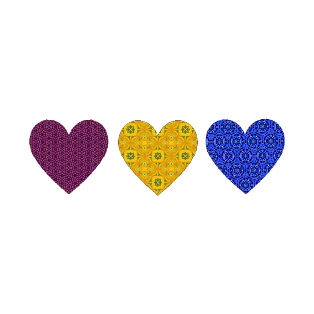 Heart Patterns in Primary Colors by Amanda1775