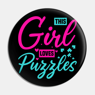 this girl loves Puzzles, Funny Puzzle Art lovers Pin