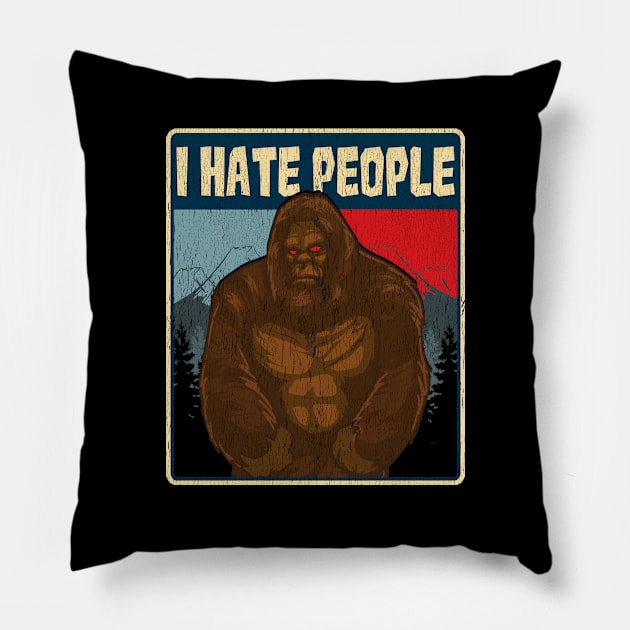 BigfootI Hate People Funny Camping Pun Nature Pillow by theperfectpresents