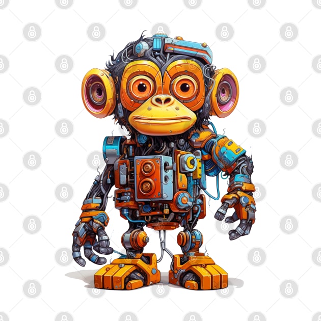 Cartoon monkey robots. T-Shirt, Sticker. by AndreKENO