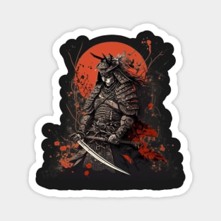 The Mighty Samurai: Armor and Sword in Hand Magnet