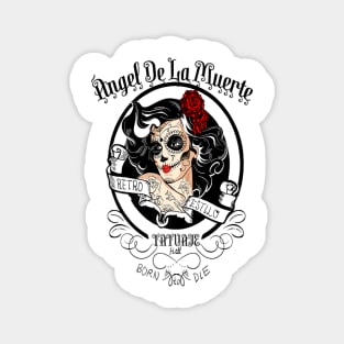 Day Of The Dead Angel De La Muerte Spanish Tattoos Ink Magnet