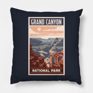 A Vintage Travel Art of the Grand Canyon National Park - Arizona - US Pillow