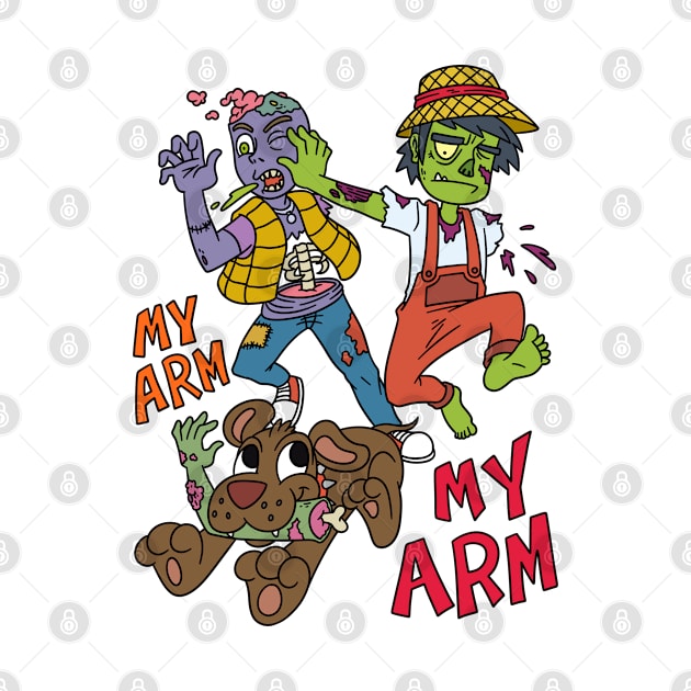 My are my arm zombie chase - Halloween Gift by Konnectd