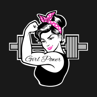 gym girl, barbell girl, weightlifting girl, fitness girl T-Shirt