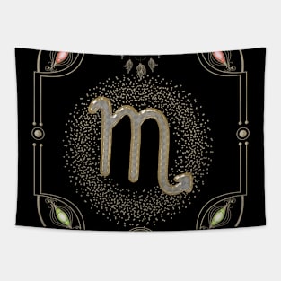 Golden zodiac scorpio sign Tapestry