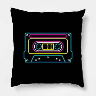 CASSETTE NEON - 90s music collector Pillow