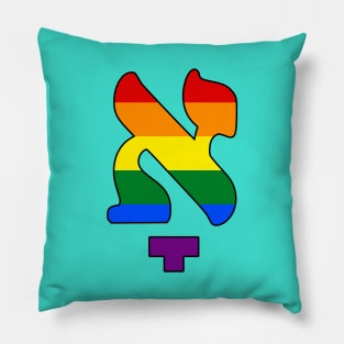 Kometz Aleph (Pride Colors) Pillow