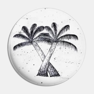 Palm Trees with Galaxy Background Pin