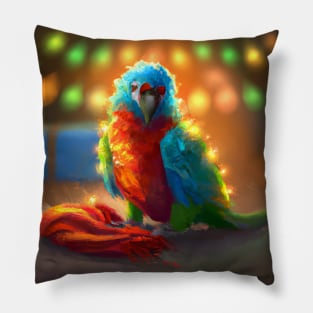 Cute Parrot Drawing Pillow