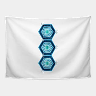 Abstract Hexagon Blue Pattern Tapestry